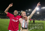 Fussball 2. Bundesliga: Bielefeld - Nuernberg, SCHLUSSJUBEL NUERNBERG