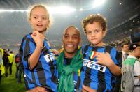 Fussball Champions League Finale: JUBEL Maicon mit seinen Kindern (Inter)