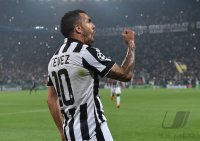 Fussball CHL 14/15 Halbfinale: JUBEL Carlos Tevez (Juventus Turin)