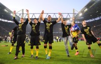 Fussball 1. Bundesliga :  Torwart Mitchell Langerak , Ilkay Guendogan, Lucas Barrios, Jakub  KUBA Blaszczykowski (v. li., Borussia Dortmund)