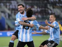 FUSSBALL INTERNATIONAL:  JUBEL Lionel MESSI (Argentinien)