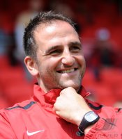 FUSSBALL, DFB Pokal 1. Hauptrunde: Trainer Frank Schmidt (1 FC Heidenheim 1846)