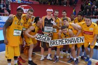 Basketball 1. Bundesliga 14/15 Hauptrunde:  Walter Tigers Tuebingen - Eisbaeren Bremerhaven