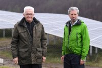 Oberbuergermeister Palmer (Die Gruenen) und Ministerpraesident Kretschmann (Die Gruenen)