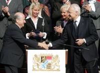 Fussball WM 2006: Empfang des Bayerischen Ministerpraesidenten