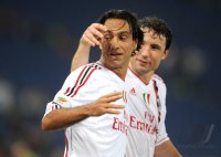 FUSSBALL SERIE A:  Alessandro Nesta , Mark Van Bommel (v. li., AC Mailand)