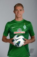 Fussball 1. Bundesliga, Saison 2012/2013, Werder Bremen: Nils Petersen im exklusiven Pressefoto ULMER Fotoshooting