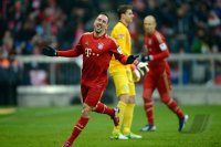 Fussball 1. Bundesliga Saison 12/13: JUBEL Franck Ribery (FC Bayern Muenchen)