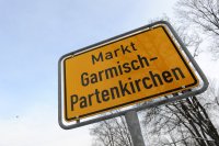 Sportpolitik / Ski WM 2011 und Olympia Bewerbung Muenchen 2018:  Ortsschild