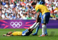 FUSSBALL Olympia 2012 FINALE: Brasilien - Mexiko