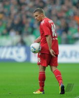 Fussball 1. Bundesliga  Saison 2011/2012: Lukas Podolski (1. FC Koeln) enttaeuscht