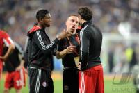Fussball Champions League Finale: David Alaba, Franck Ribery, Hamit Altintop (v. li., FCB)