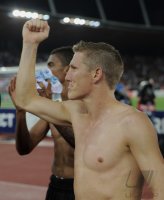 Fussball CHL  Saison 2011/2012: JUBEL Bastian Schweinsteiger (FC Bayern Muenchen)