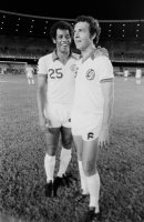 Fussball: Carlos Alberto und Franz Beckenbauer (beide, Cosmos New York)