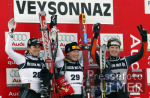 SKI   Weltcup Abfahrt Damen Veysonnaz Siegerehrung