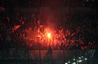 Fussball CHL  Saison 2010/2011: FC Bayern Muenchen Fans mit Bengalischen Feuer in der Fankurve