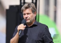 Politik, Wahlkampf Buendnis 90/Die Gruenen: Gruenen Bundesvorsitzender Robert Habeck