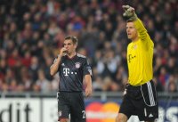Fussball Champions League  Saison 2010/2011: Philipp Lahm, Hans Joerg Butt (v. li., FC Bayern Muenchen)