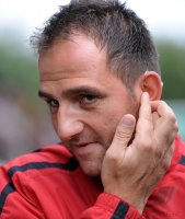 FUSSBALL, DFB Pokal 1. Hauptrunde: Trainer Frank Schmidt (1 FC Heidenheim 1846)