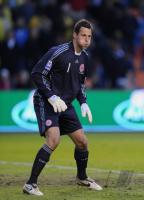 Fussball WM-Qualifikation:  Torwart Sorensen  (Daenemark)