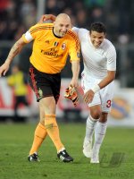 FUSSBALL SERIE A:  Christian Abbiati (li.) jubelt mit Thiago Silva (AC Mailand)