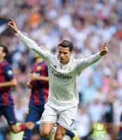 Fussball Primera Division El Clasico 14/15: JUBEL Cristiano Ronaldo (Real Madrid)