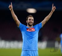 FUSSBALL  CHL  Saison 2013/2014: JUBEL Gonzalo Higuain (SSC Neapel)