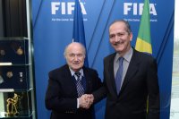 FIFA Praesident Joseph S. Blatter (Schweiz) trifft Sportminister Aldo Rebelo (Brasilien)