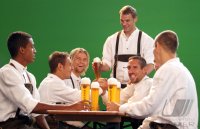 1. Fussball Bundesliga :  (v. li.) Luiz Gustavo , Rafinha , Anatoliy Tymoshchuk , Anatoli Timoschtschuk , Torwart Manuel Neuer , Franck Ribery (v. li., FC Bayern Muenchen)