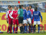 Fussball 1. Bundesliga: Schalke - Bayern, Rot f. Linke