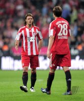 Fussball 1. Bundesliga  Saison 2010/2011: Martin Demichelis, Holger Badstuber (v. li., FC Bayern Muenchen)