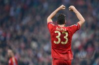 FUSSBALL INTERNATIONAL  CHL HALBFFINALE 11/12: JUBEL Mario Gomez (FC Bayern Muenchen)