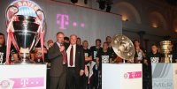 Fussball Champions Party 2013: FC Bayern Muenchen nach dem Gewinn des Triple