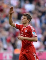 Fussball  1. Bundesliga  13/14: JUBEL Thomas Mueller (FC Bayern Muenchen)