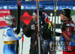 SKI   Weltcup  Super G Herren; JUBEL; Sieger  Cuche ; Defago  und Bchel