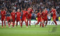 Fussball International, Champions League Saison 2011/2012:  Bayern JUBEL nach dem Sieg und den Einzug ins Finale