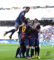 FUSSBALL Primera Division 2012/2013: JUBEL Lionel Messi (Barca)