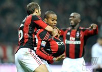 FUSSBALL SERIE A: (v. li) Baby JUBEL AC Mailand  Flamini Mathieu, Robinho