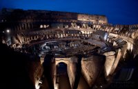 Rom Karfreitag;  Uebersicht Via Crucis am Kolosseum