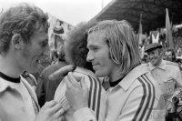 Fussball-EM 1972 Finale: Schwarzenbeck, Netzer, Netzer