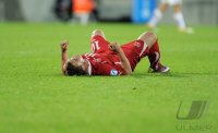 Fussball U21-EURO 2011 Halbfinale: Xherdan Shaqiri (Schweiz) erschoepft nach dem Sieg