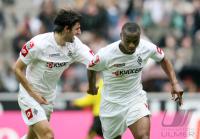 Fussball 1. Bundesliga: Moenchengladbach - Dortmund, Jubel BMG