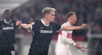 Fussball DFB Pokal  Halbfinale  2025/2026  23.04.2026VfB Stuttgart - SC Freiburg , JUBEL, JUBELT, JUBELN, OPTIMISTISCH, FREUDE, FREUEN, POSITIV, POSITIVE EMOTION, POSITIVE EMOTIONEN,