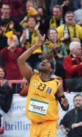 Basketball 1. Bundesliga 14/15 Hauptrunde:  Walter Tigers Tuebingen - TBB Trier