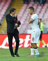FUSSBALL SERIE A 2014/2015: Trainer Garcia (AS Rom) und Totti (AS Rom)