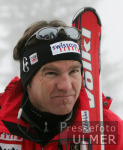 Ski Alpin;  Abfahrt Herren  Wengen Start Max Rauffer (GER) im Hintergrund Eiger, Moench, Jungfrau