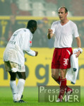 Fussball 1. Bundesliga: Lautern - Bayern, enttaeuschter Basler