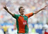 Fussball 1. Bundesliga: Hamburg - Bremen, BOROWSKI jubelt