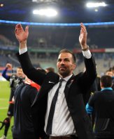 2. Fussball Bundesliga: JUBEL nach dem Sieg Trainer  Markus Babbel  (Hertha BSC Berlin)