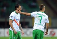 Fussball Champions League  Saison 2010/2011: Hugo Almeida, Marko Arnautovic (v. li., SV Werder Bremen)